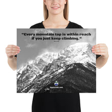 Load image into Gallery viewer, Poster - Finlay Quote With Mount Chapin Black &amp; White